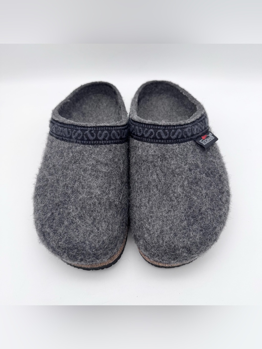 Stegmann Original 108 Gray Wool Clogs Cork Sole Women US 7 EUC - Picture 4 of 10